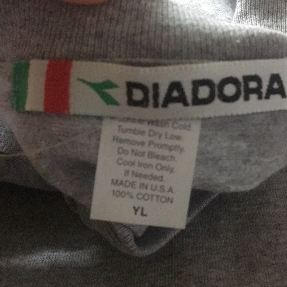 NWT Diadora Long sleeve Youth Grey Shirt Medium - Picture 5 of 5
